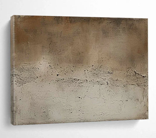Unveiling the Earth's Soul: An Analysis of the Textured Neutral Abstract Painting
