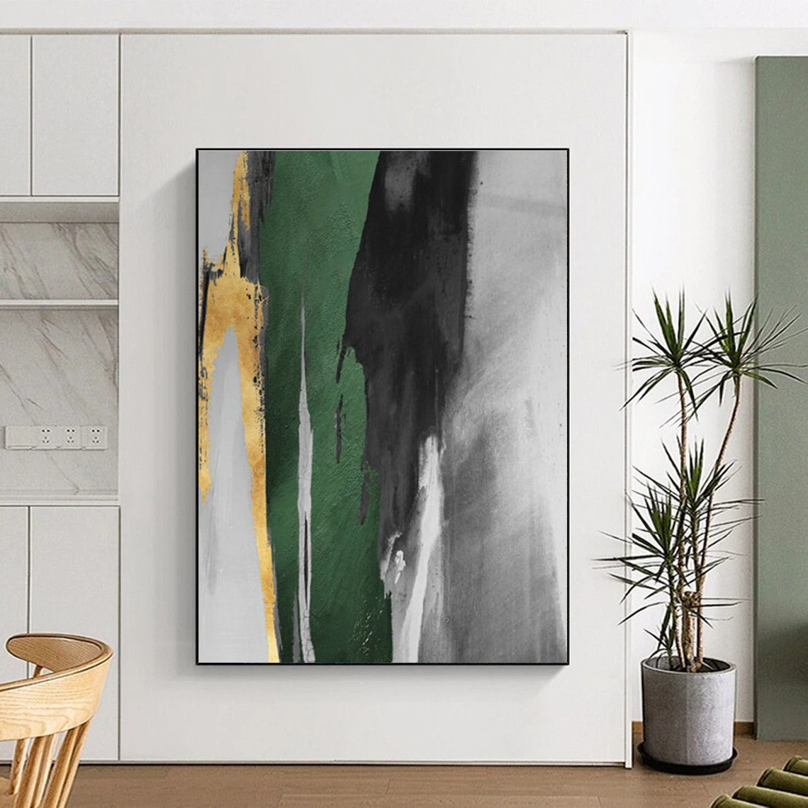 Made-to-Measure Colossal Hand-Painted Abstract Wall Art for Architectural Spaces LargeART0637