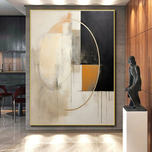 Vast Modern Abstract Painting for Sunroom Natural Light Harmony