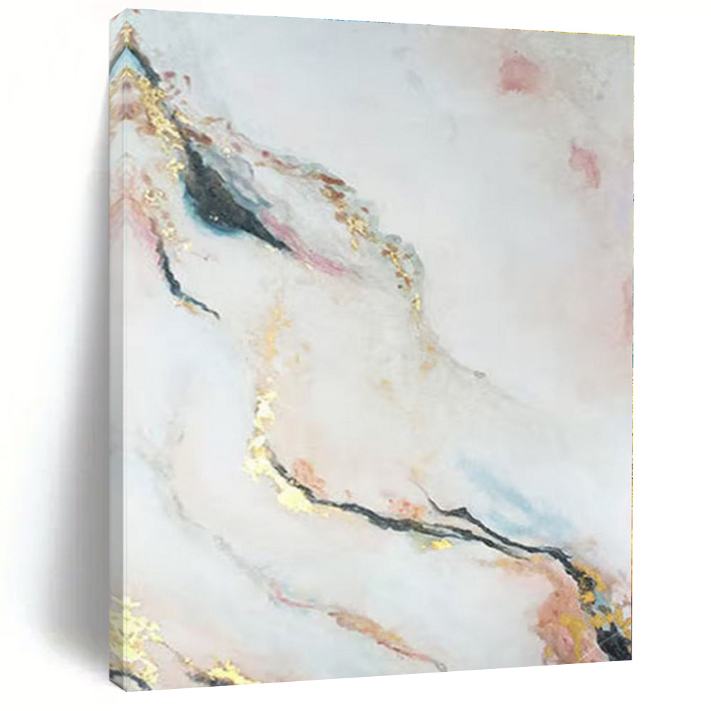 Gigantic Hand-Painted Abstract Painting for Hallway Stairwell Wall