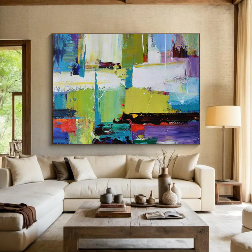 Oversized Contemporary Abstract Canvas for Artisan Craft Fair Exhibition Booths