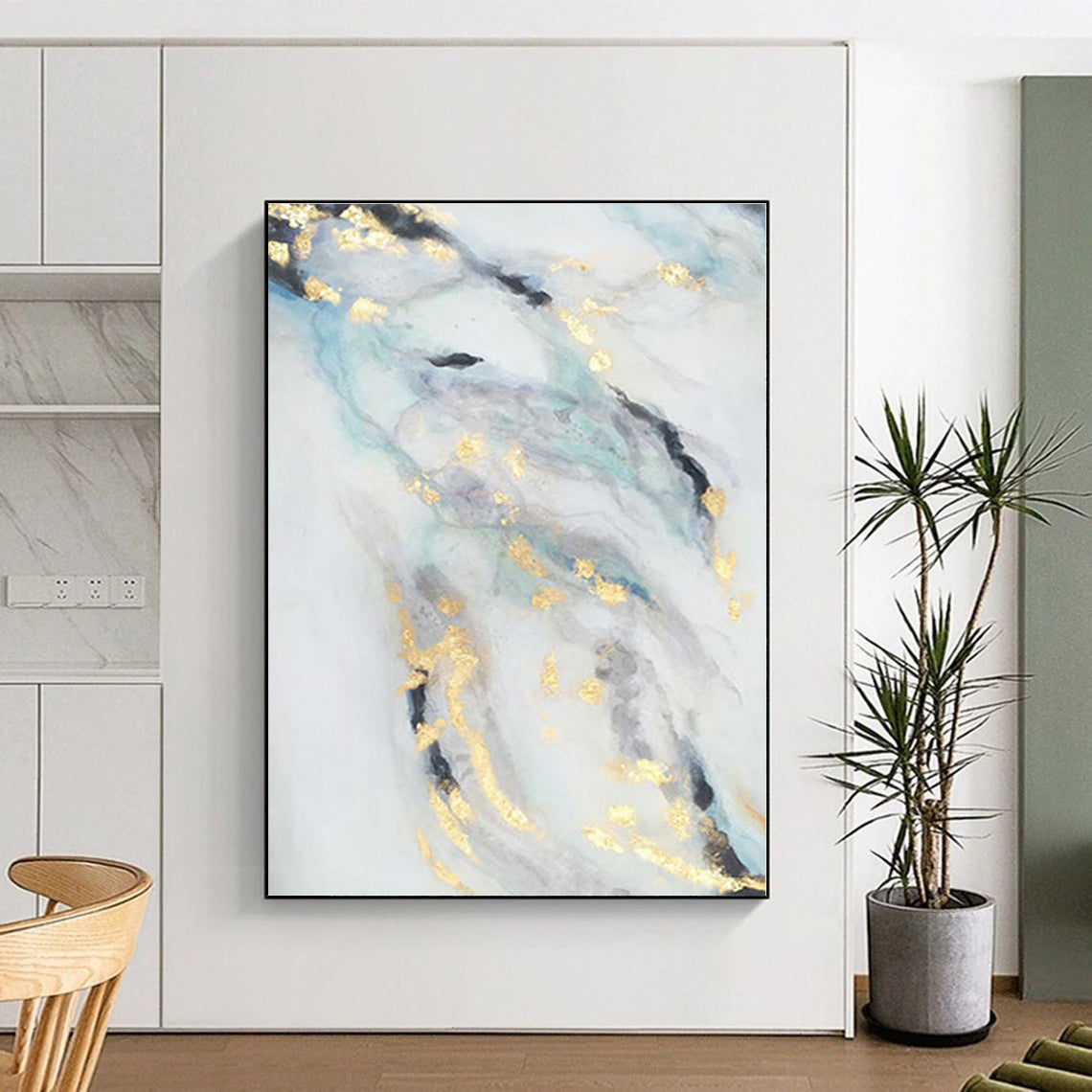 Super-Sized Custom Abstract Canvas for Kids’ Playroom Climbing Wall Area