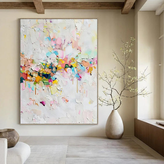 Oversized Hand-Painted Modern Abstract Painting for Trendy Bar VIP Lounges