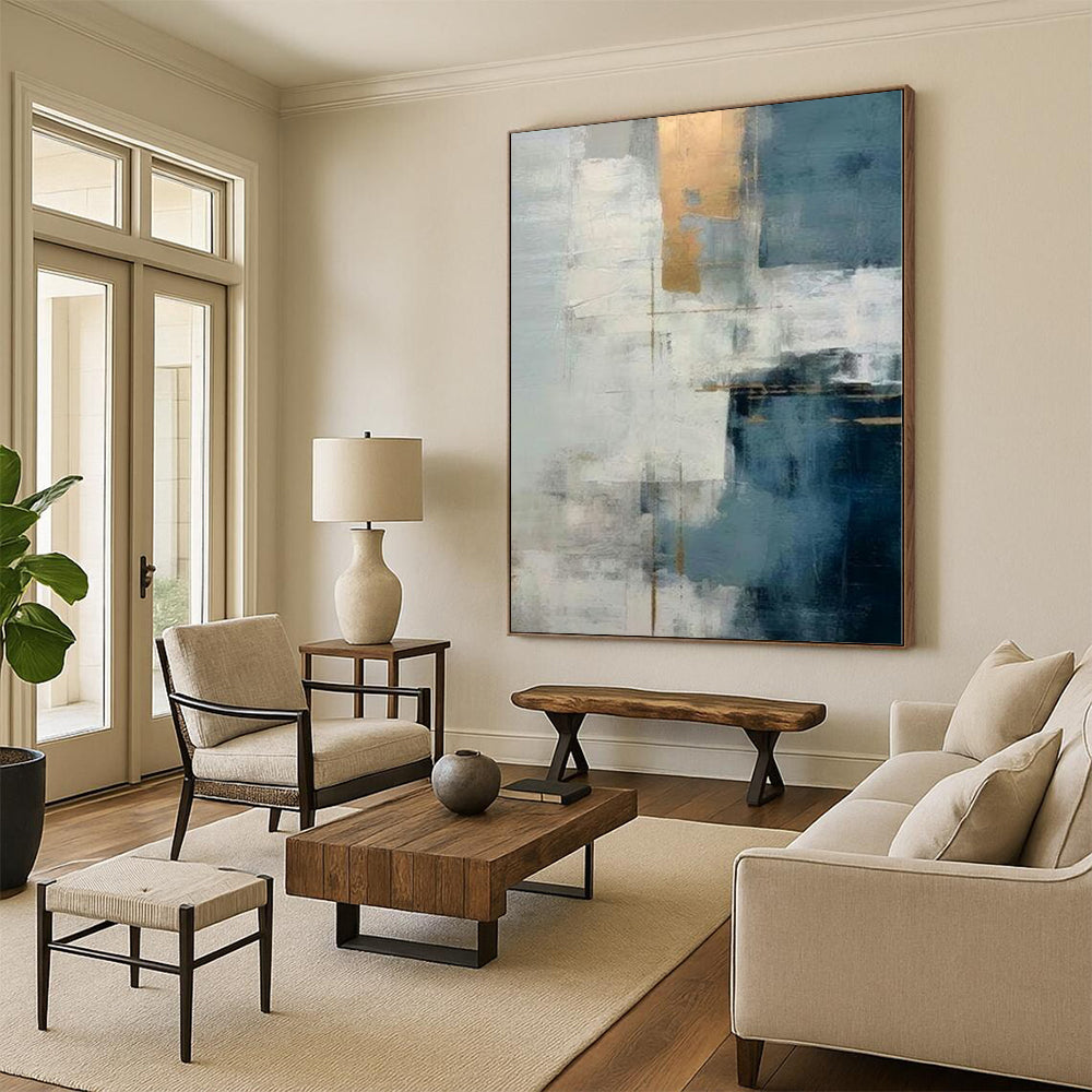 Large Custom Abstract Canvas for Kids’ Playroom Feature Walls