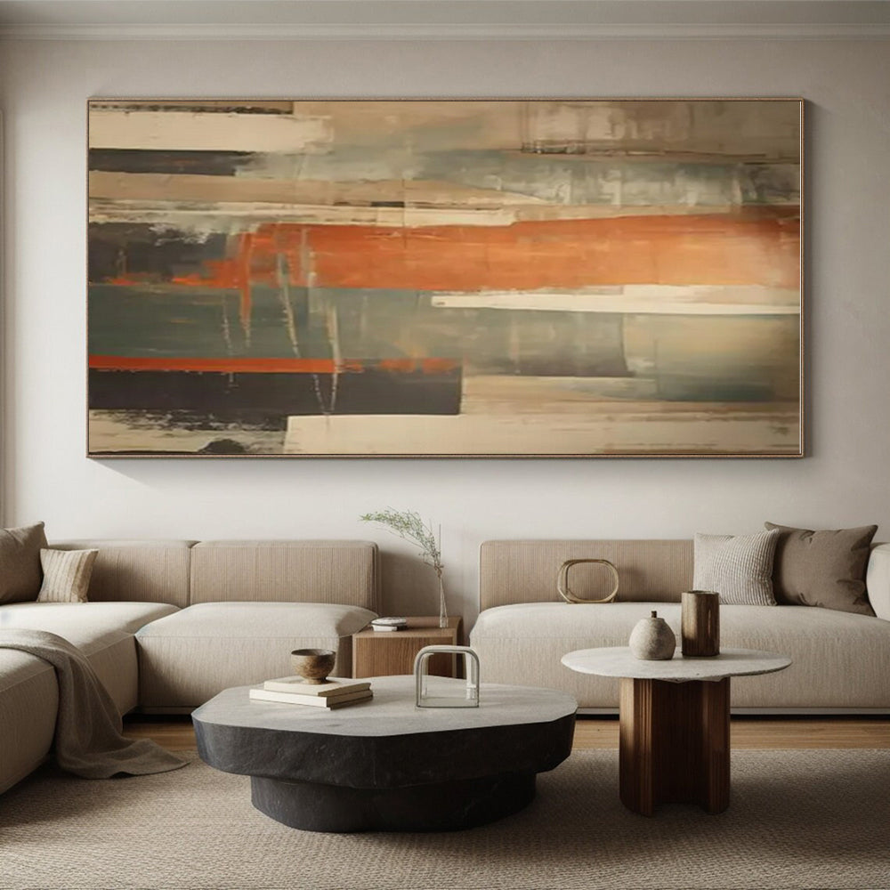 Contemporary Giant Abstract Painting for Master Bedroom Statement Wall