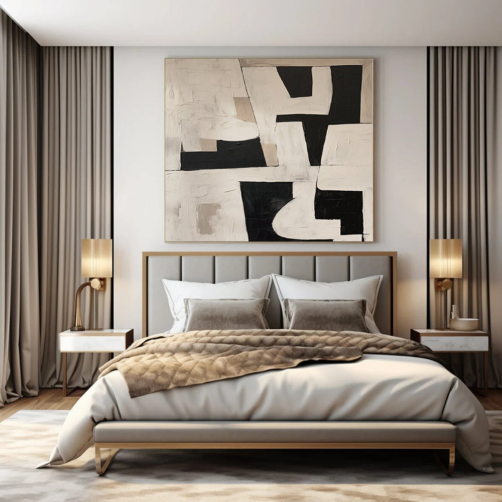 Custom Hand-Painted Abstract Painting for Bedroom and Entryway