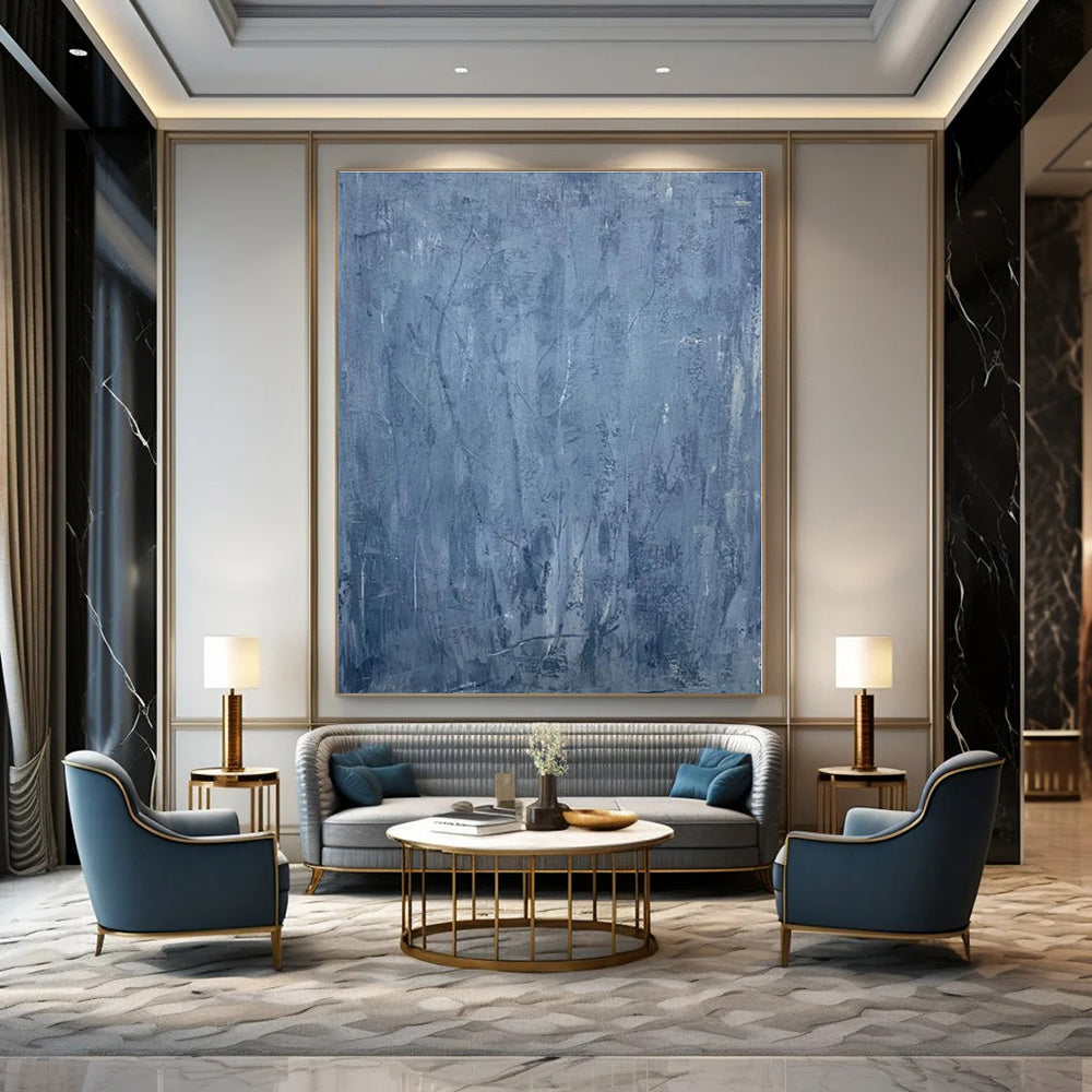 Large Custom Hand-Painted Abstract Mural for Office Sales Departments
