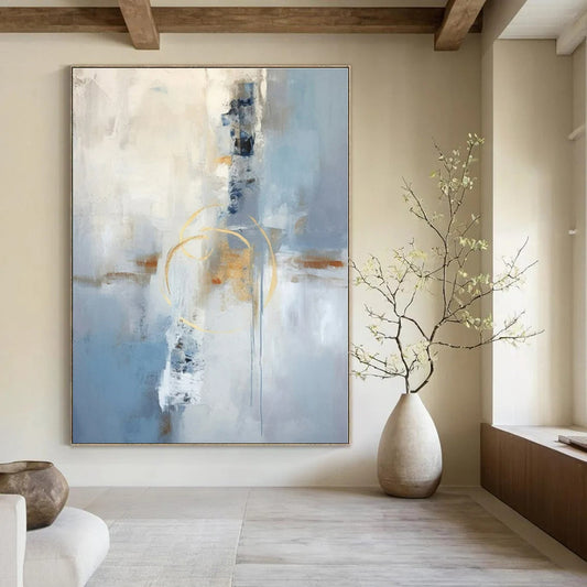 Large-Scale Hand-Painted Abstract Art for Dining Room and Hotel Lobby