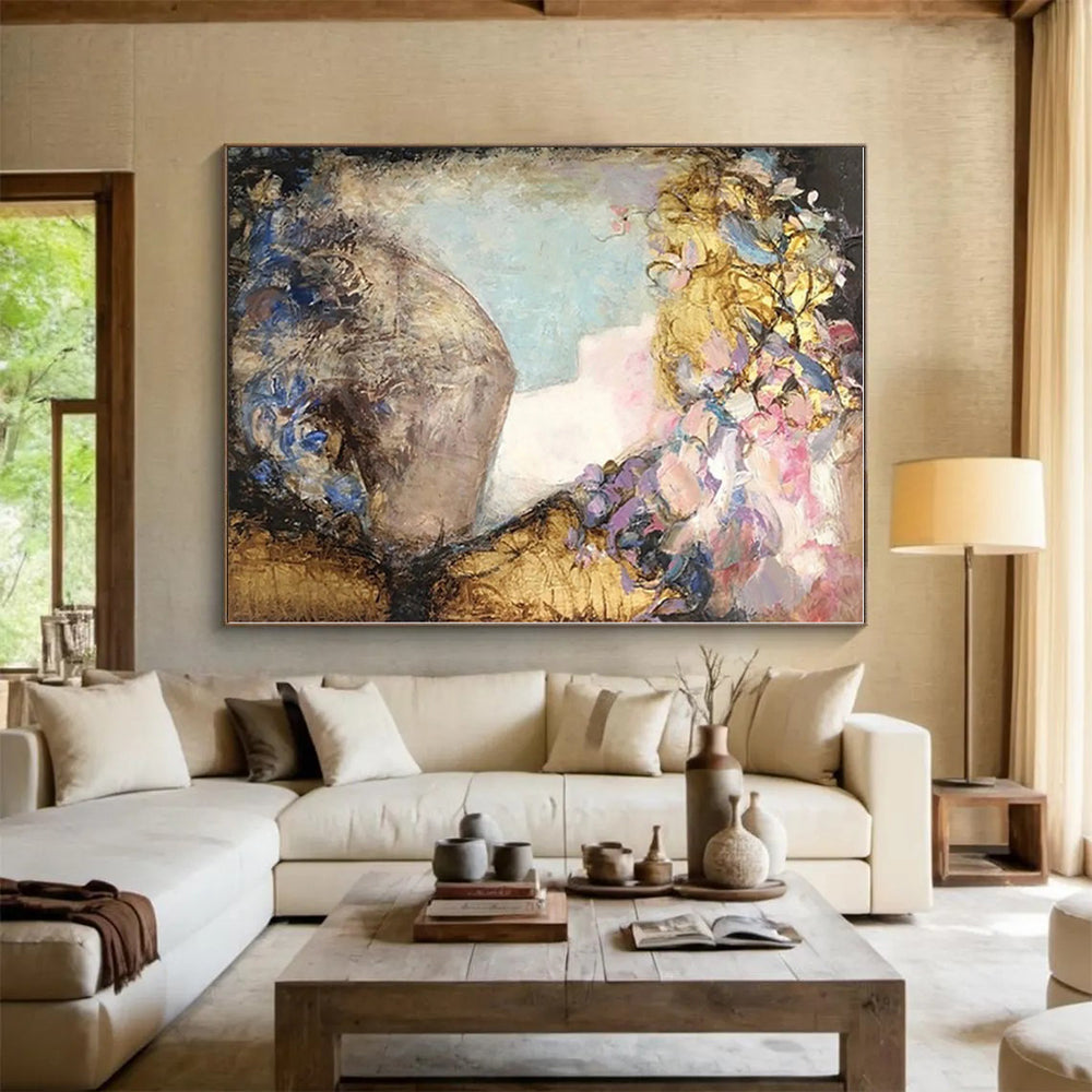 Enormous Personalized Abstract Canvas for Greenhouse Planting Bench Wall