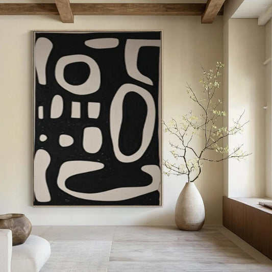Large Hand-Painted Contemporary Abstract Wall Art for Family Home Mudrooms