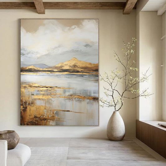 Retro Revival Hand-Painted Abstract Art for Nostalgic Bedrooms