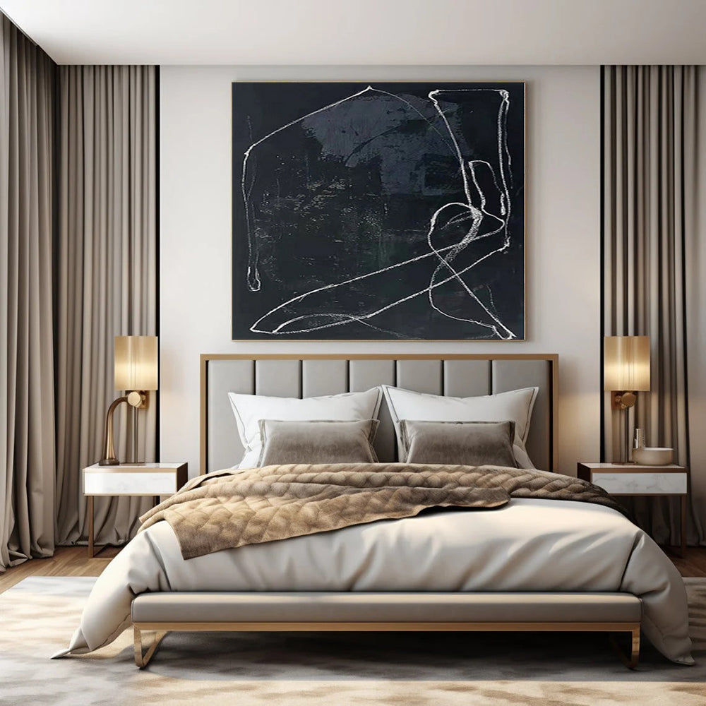 Immense Abstract Canvas for Home Bar Lounges - Made to Order Resin on Linen