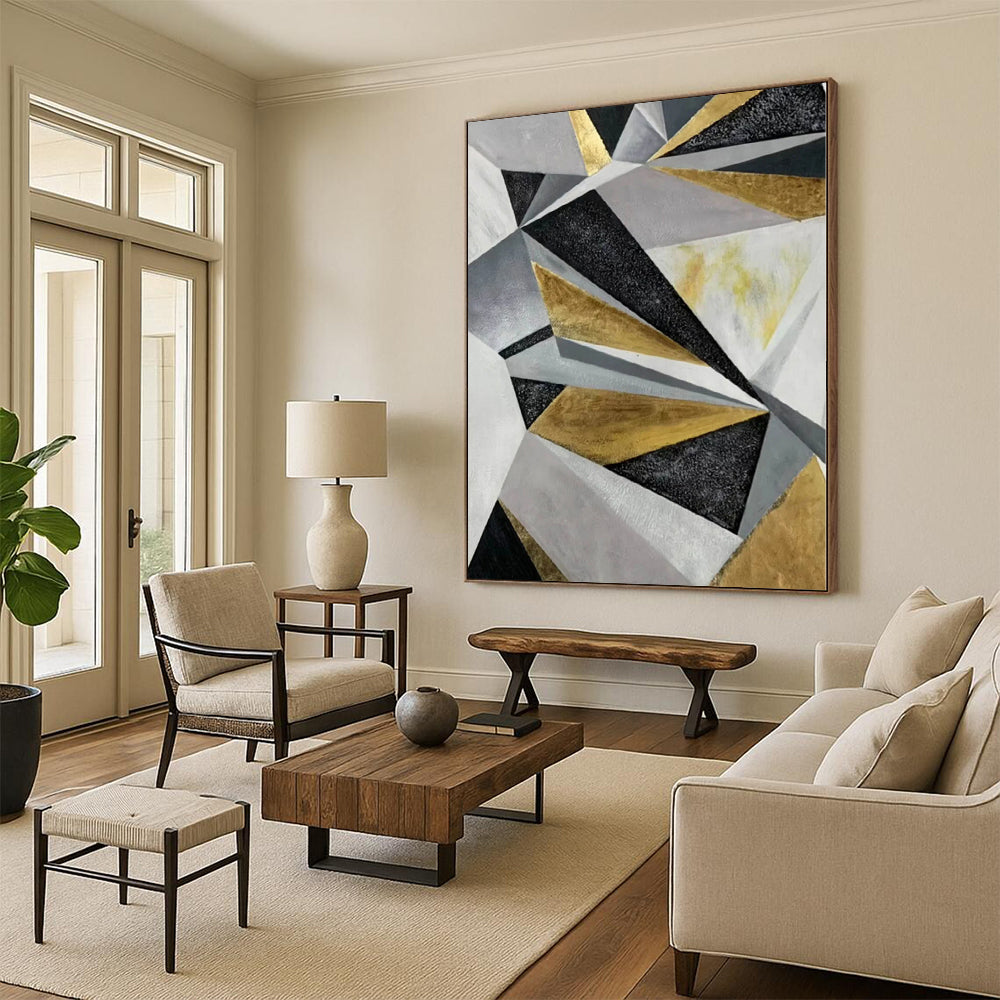 Immense Hand-Painted Abstract Wall Art for Home Craft Room Worktable and Supply Storage Walls