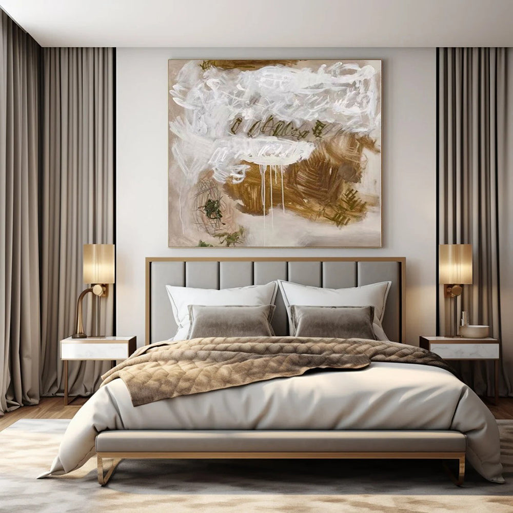 Large Hand-Painted Contemporary Abstract Wall Art for Family Home Pet Corners