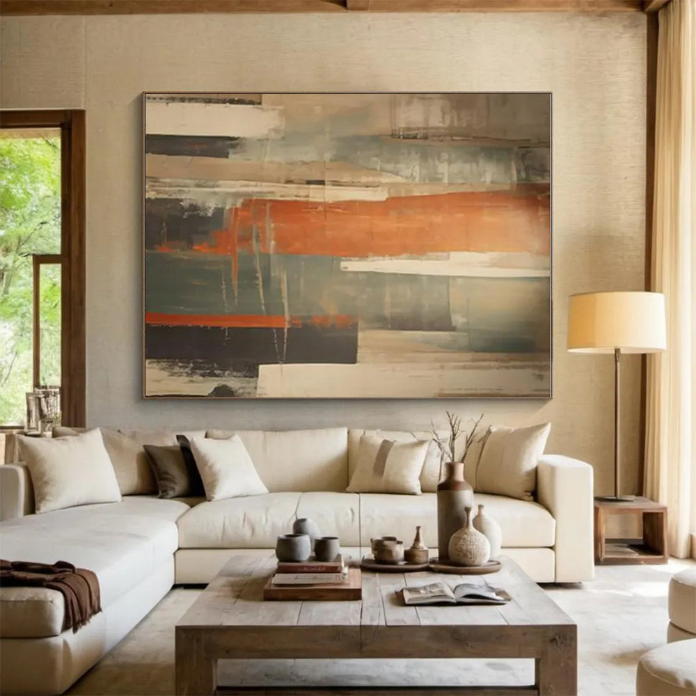 Contemporary Giant Abstract Painting for Master Bedroom Statement Wall