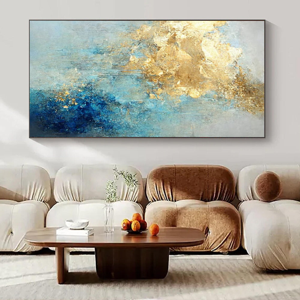 Extra-Huge Hand-Painted Modern Abstract Canvas for Luxury Hotel Executive Suites