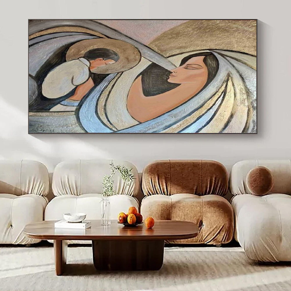 Candlelit Ambiance Hand-Painted Canvas for Intimate Dining Rooms