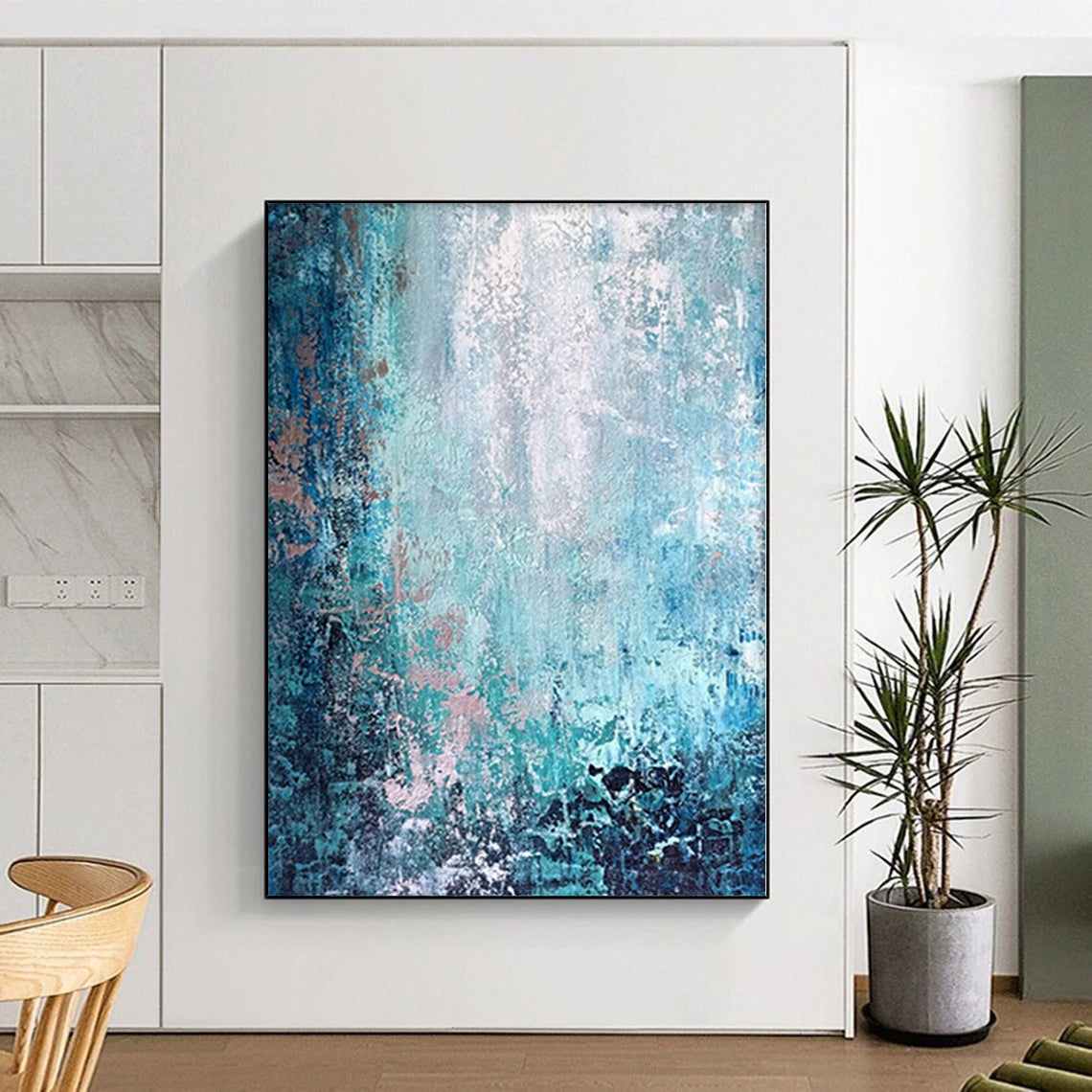 Monumental Abstract Fragment Art - Commissioned Mixed Media for Archaeological Museum Corridors