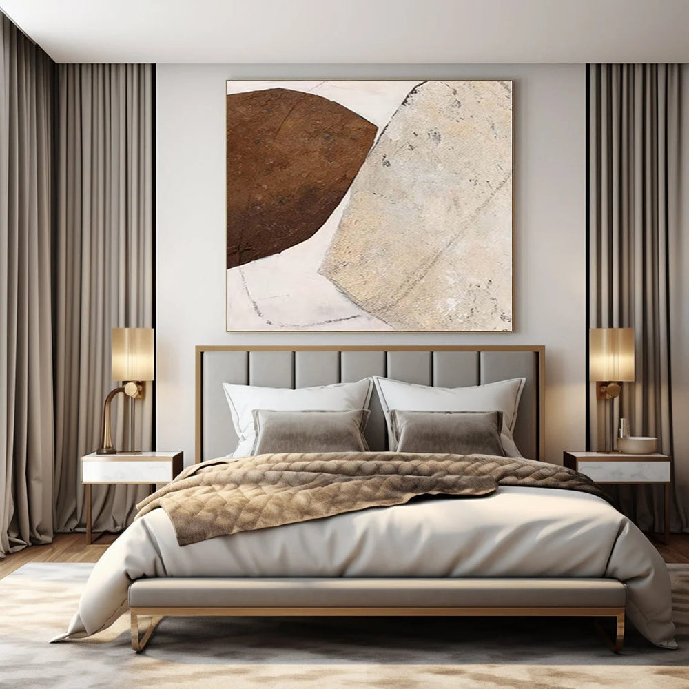 Giant Abstract Art for Treehouse Interiors - Hand-Painted Mixed Media on Canvas