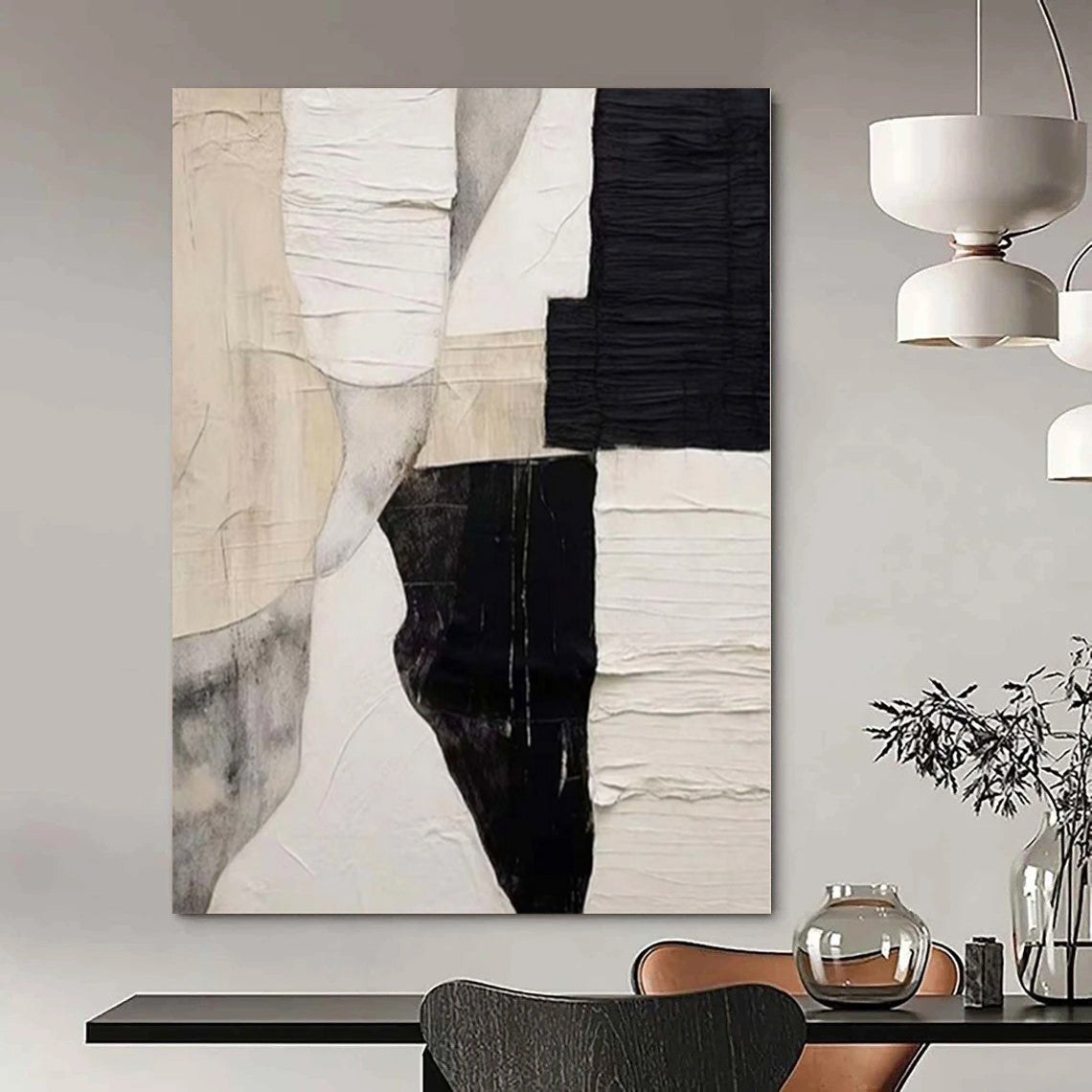 Grand Abstract Wall Decor for Bathroom Vanity Areas - Made to Order Mixed Media