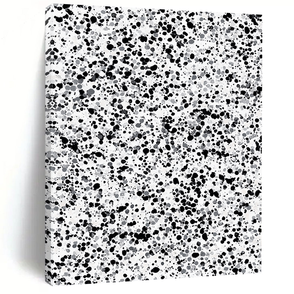 Black, Gray and White Splatter "Subtle Chaos" Painting On Canvas HB257