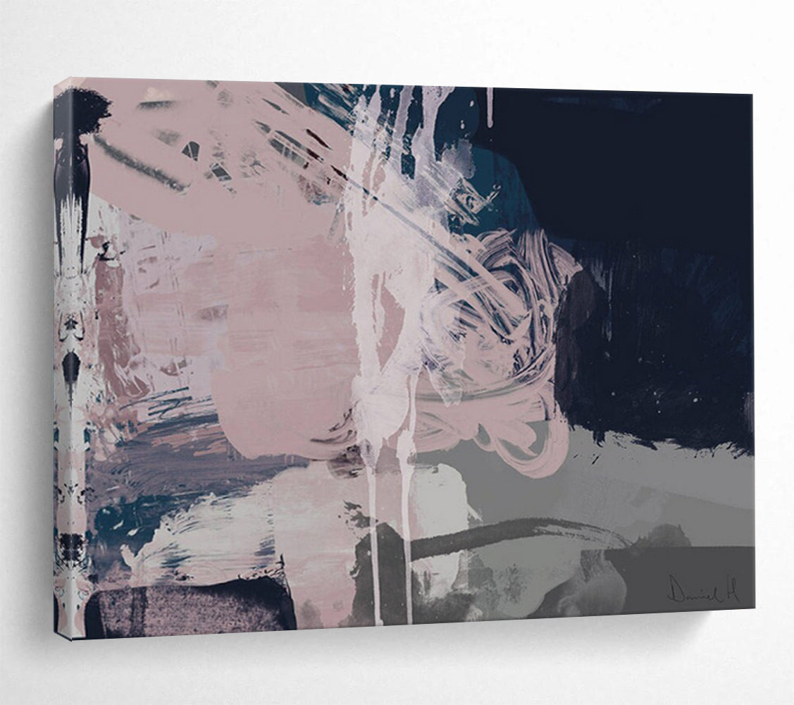 Pink - Grey Fusion Abstract: Creating a Serene Atmosphere in the Bedroom DLZ142