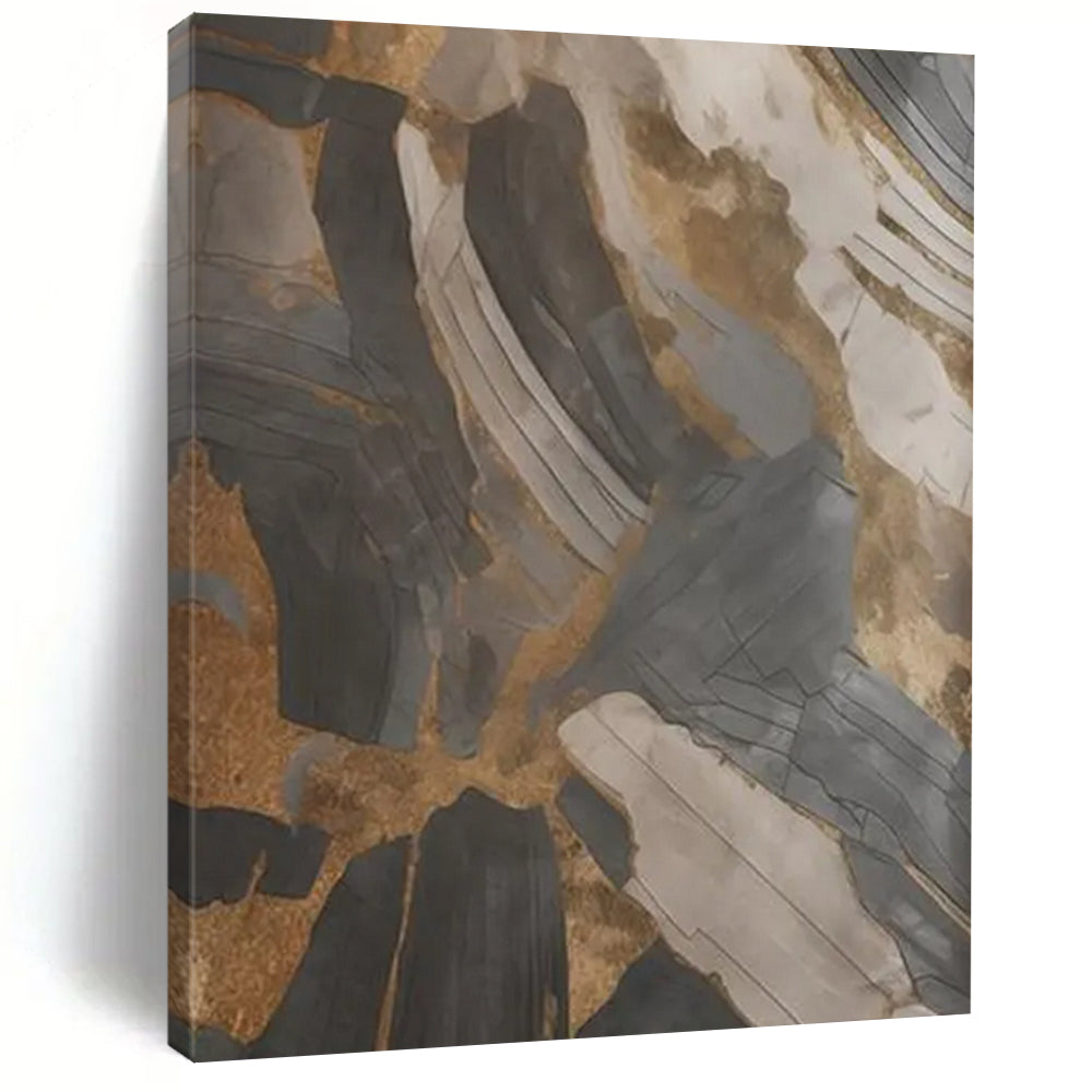 Layered Abstraction: Hand - Painted Custom Abstract Gem for Dining Room and Bar DTP137