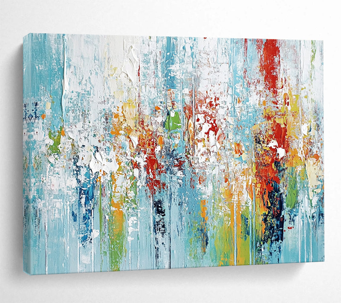 “Colorful Abstract Drips” - Blue, Red, Yellow, Green with Dripping Paint - Abstract Acrylic HB1357