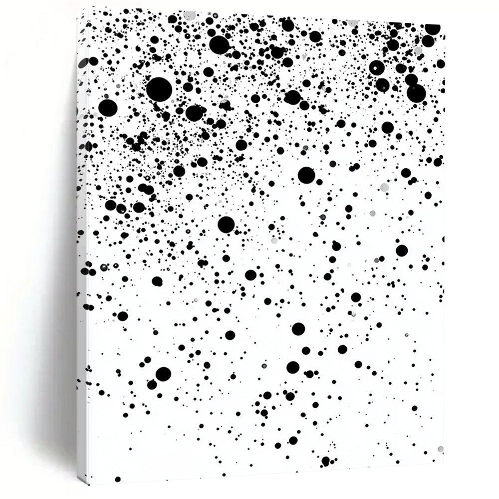 Black Dots on White - “Cosmic Particle Shower” Painting On Canvas HB184
