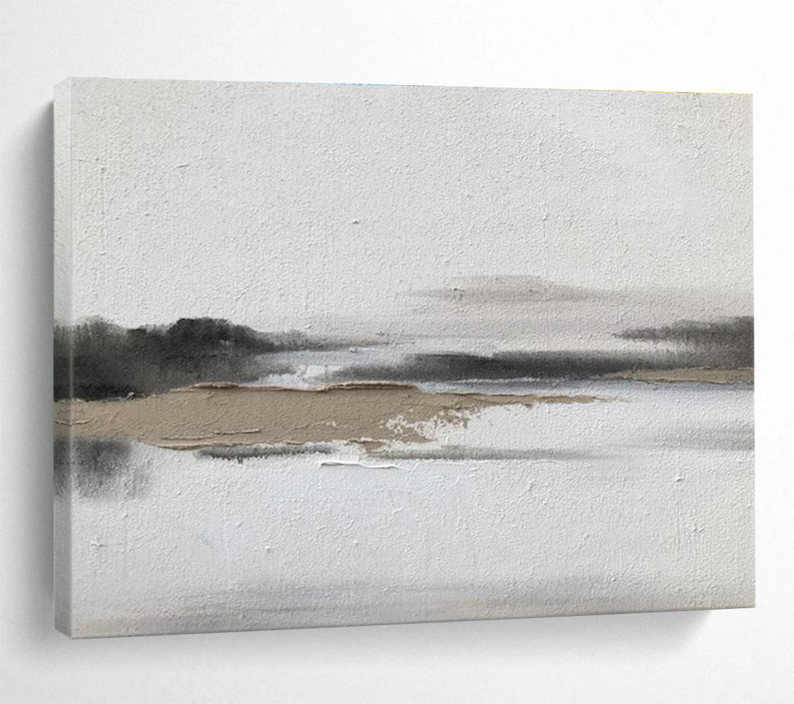 Relaxing Large Abstract Painting with Gentle Textured Motifs for Bedroom & Dining Room DKH911