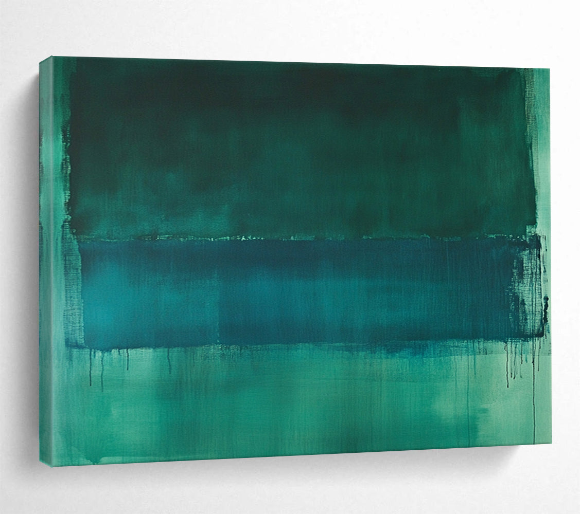 “Teal Layers” - Green, Blue, Teal, Minimalist Color Field Painting On Canvas HB1061