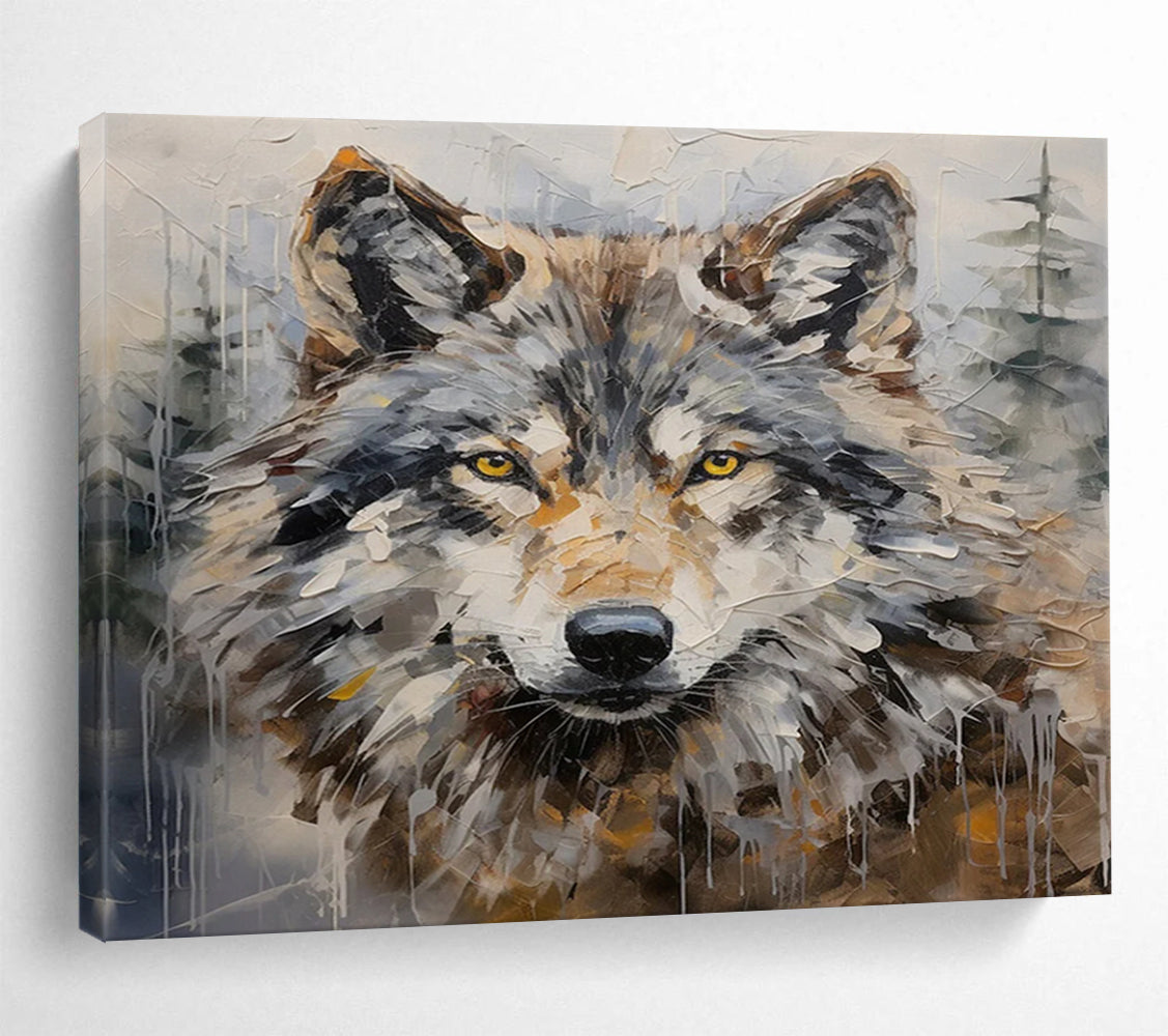 Textured Wolf Portrait - Wild Adventure Den Decor DLZ078
