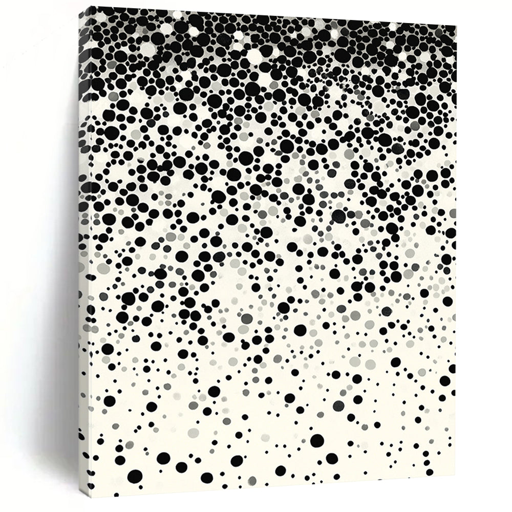 Black Dots Gradient on Light Background - “Subtle Dot Transition” Painting On Canvas HB225