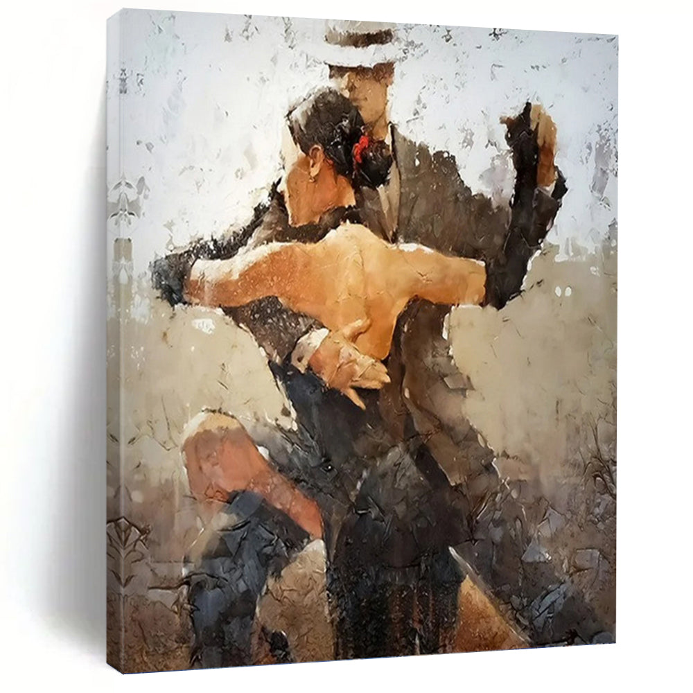Vertical Hand - Painted Custom Abstract Artwork for Dining Room and Entryway DKH1636