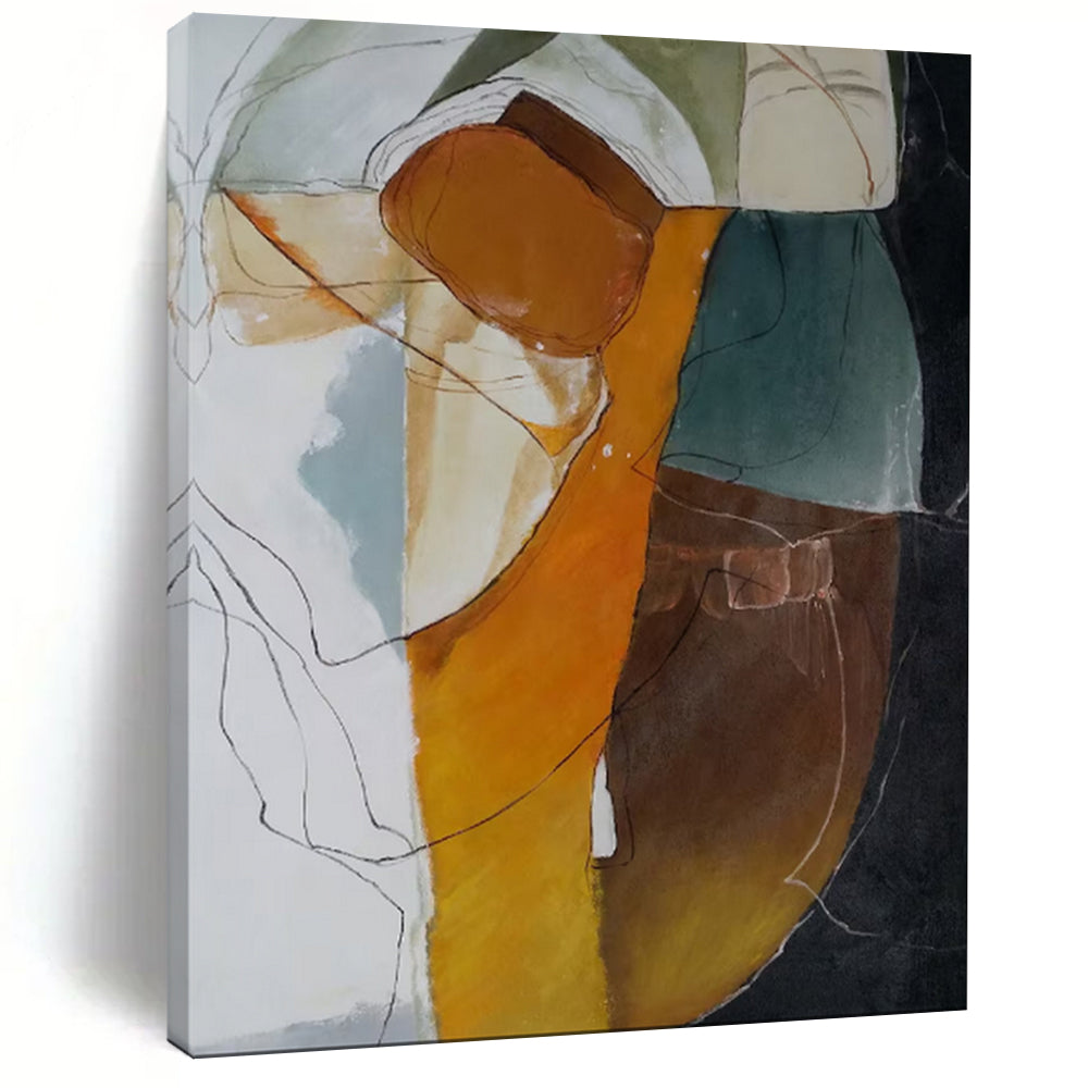 Graceful & Fluid Hand-Painted Custom Abstract Painting for Office & Dining Room LargeART1993