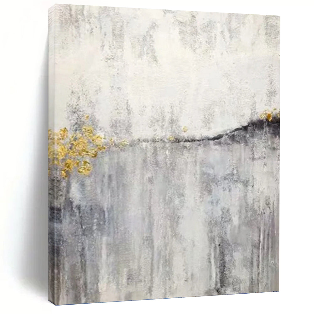 Artfully Curated Hand - Painted Textured Canvas Mural for Hallway & Bar DKH1173