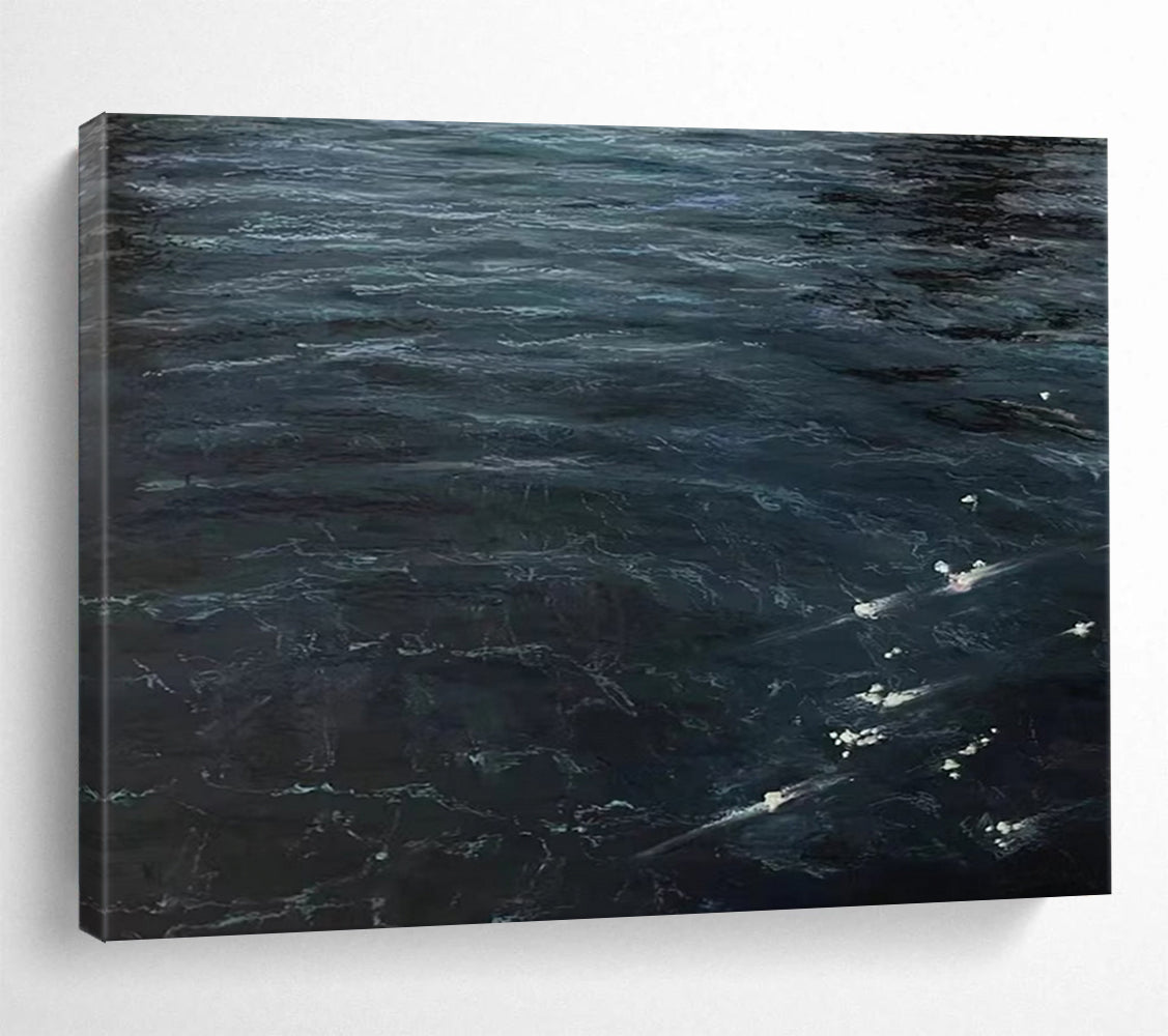 Dark Ocean Waves - Dramatic Coastal Living Room Art DLZ263