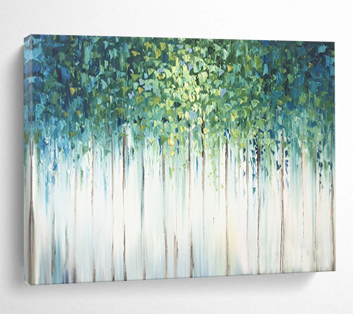 Forest Canopy Drip Painting - Nature - Inspired Living Room Art DLZ206