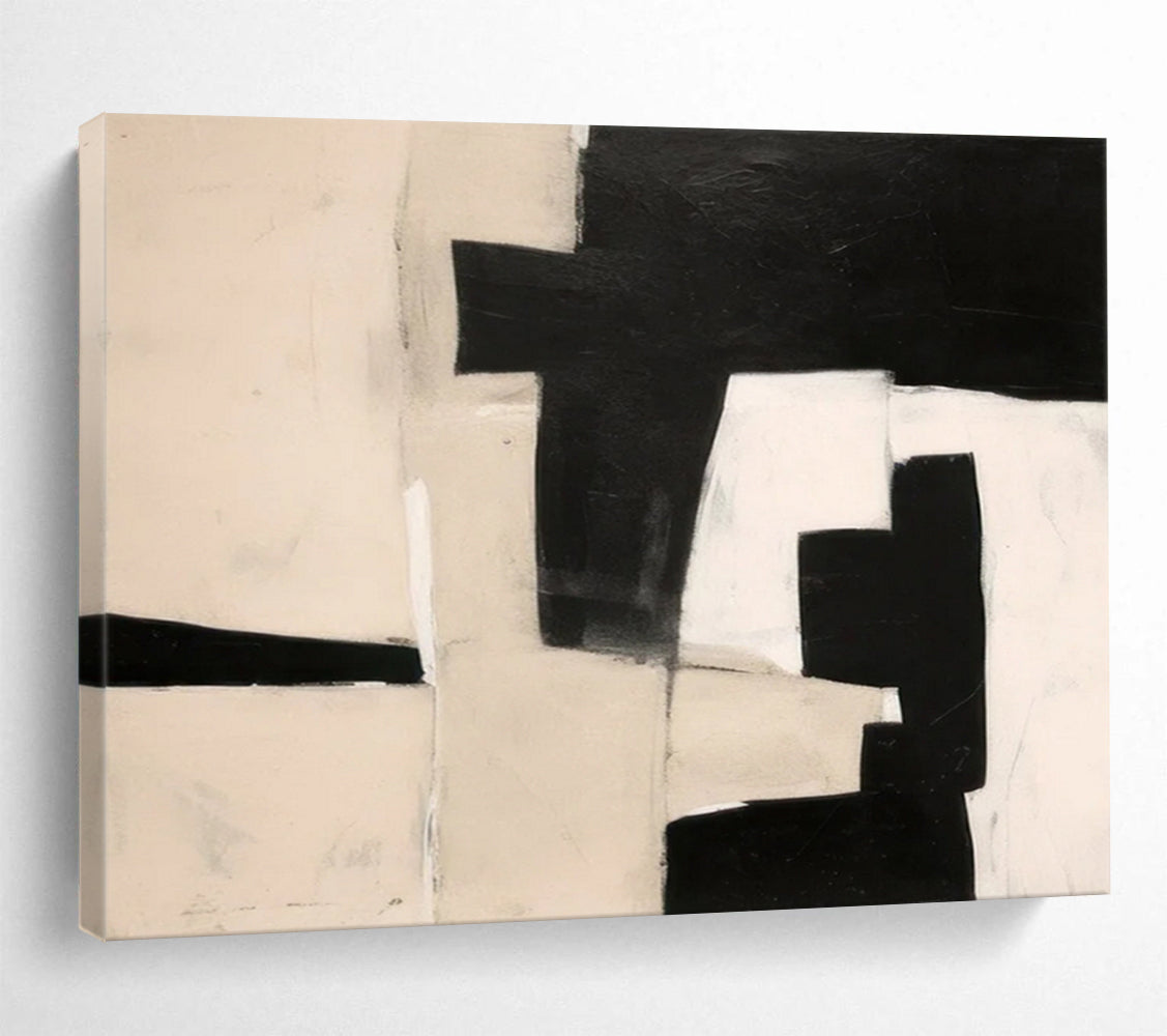Monochrome Geometric Abstract - Sleek Office Decor DLZ071