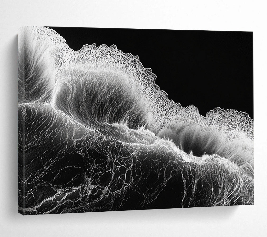 “Monochrome Wave Dynamics” - Blacks, Whites, Textured Waves - Photographic Art HB1620