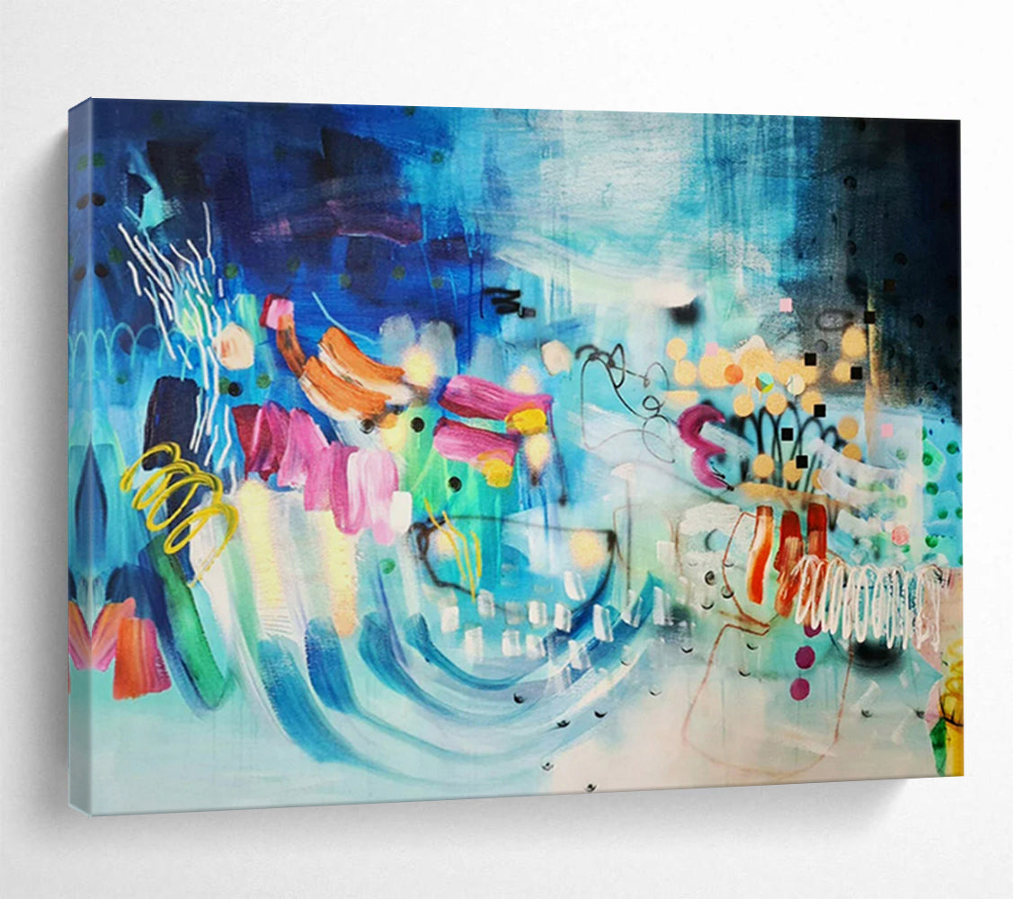 Enormous Hand-Painted Abstract Murals for Entryway & Bedroom LargeART1503