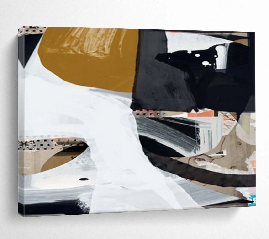 Mixed Media Abstract Collage - Large Modern Entryway Statement DLZ127