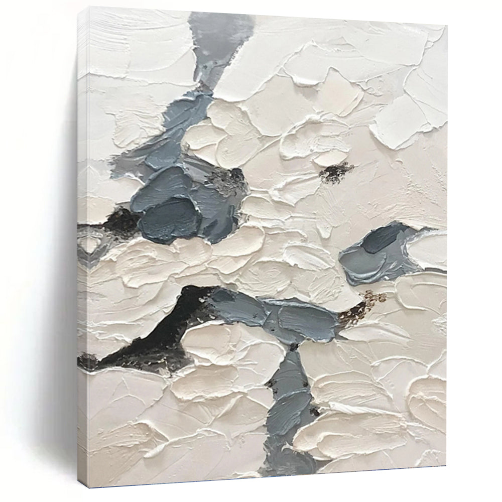 Designer - Led Luxury: Hand - Rendered Textured Canvas Abstract for Dining Room & Hotel Suite DKH1160