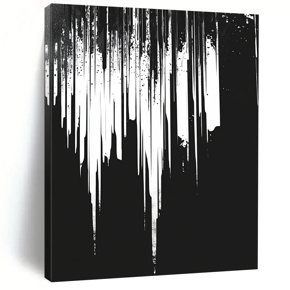 White Dripping with Texture "Rustic Drip" Painting On Canvas HB309