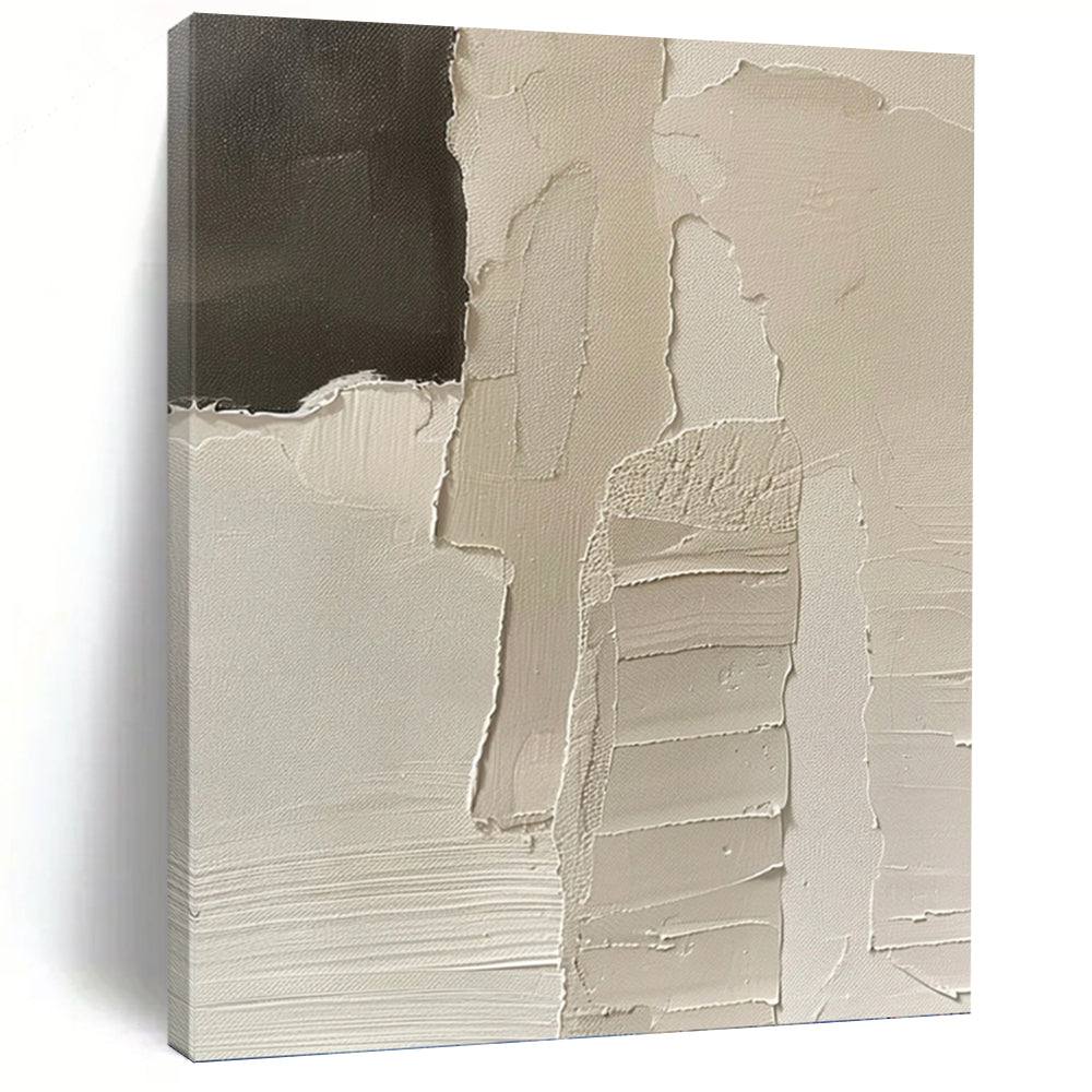 Designer - Inspired Elegance: Hand - Painted Textured Canvas Mural for Living Room & Hotel Lobby DKH1162