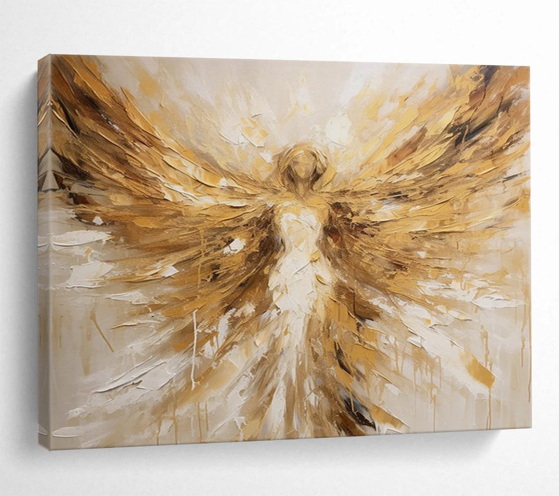 Golden Angel Wings - Inspirational Living Room Art DLZ082