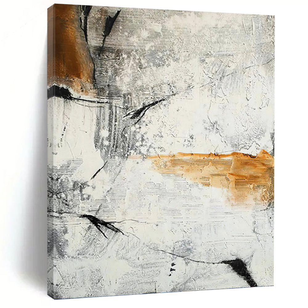 Large - Sized Hand - Painted Custom Abstract Canvas (with Abundant Textures), for Arranging in Living Room and Office DKH1438
