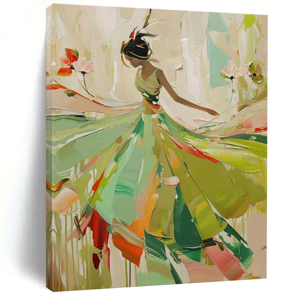 Aetherial Whispers: Hand - Painted Custom Abstract Canvas for Living Room and Bar DTP082