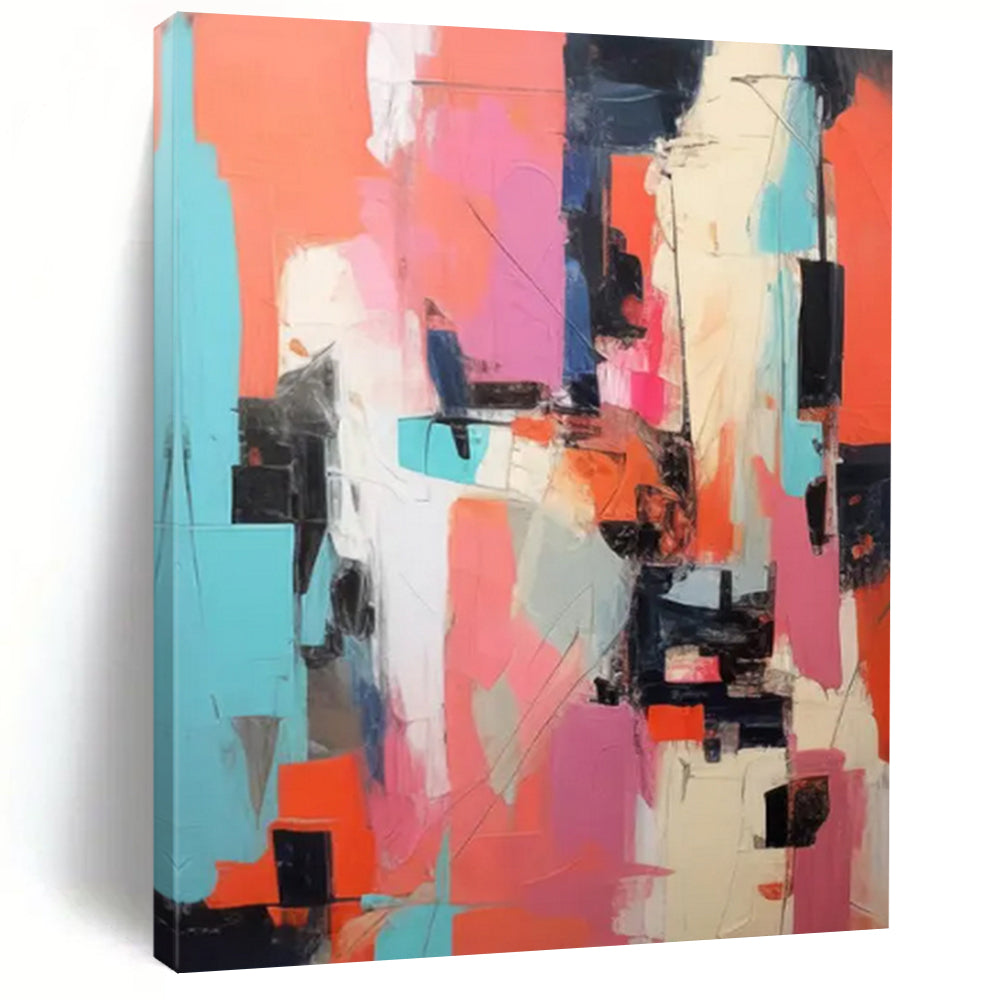 Autumn Leaves: Immense - Scale Hand - Painted Custom Abstract Creation for Living Room and Office DTP127