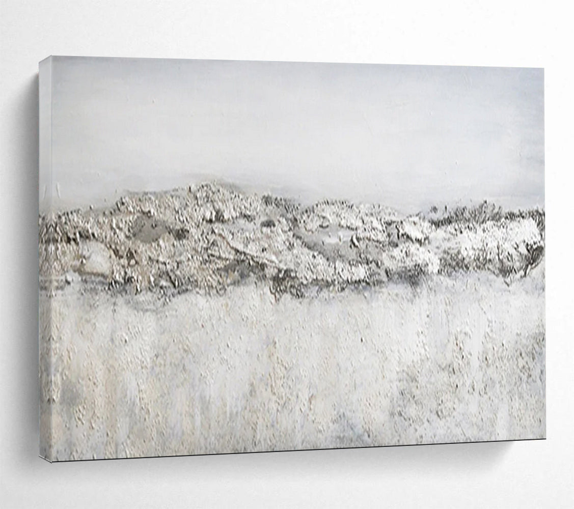 Textured Neutral Horizon - Minimalist Living Room or Office Art DLZ260